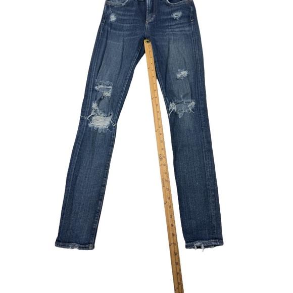 Agolde Jeans Dark Wash High Rise Distressed Skinny Denim Jeans 26 - Picture 10 of 13